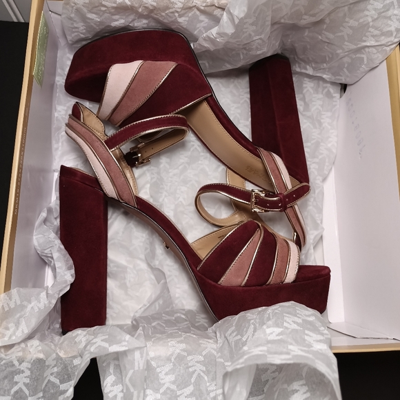 Michael Kors Harper Platform Suede Ox Blood - Picture 5 of 6